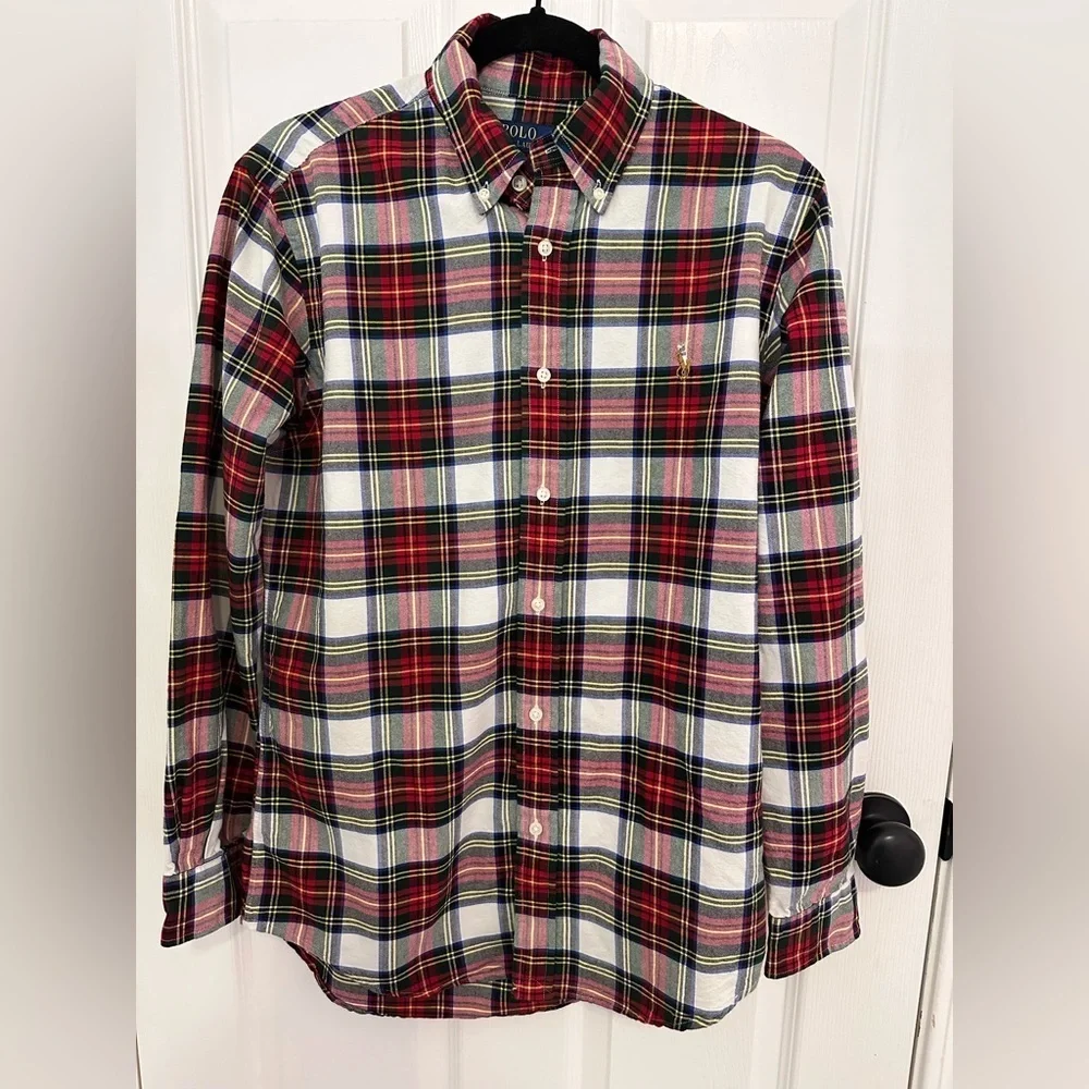Plaid Brushed Oxford Shirt size small